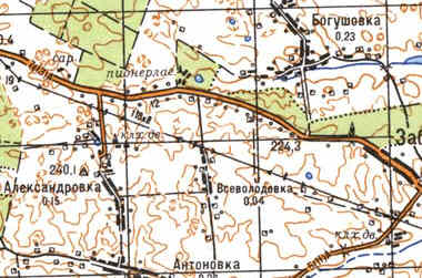 Ausschnitt Generalstabskarte